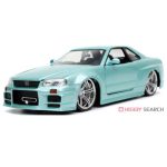 F&F Nissan Skyline GT-R (BNR34) Light Green Metallic (Brian) (Diecast Car)