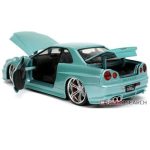 F&F Nissan Skyline GT-R (BNR34) Light Green Metallic (Brian) (Diecast Car) - Image 4