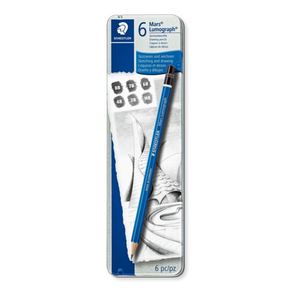 Staedtler Mars Lumograph 100 Sketching Pencils 6 Pack