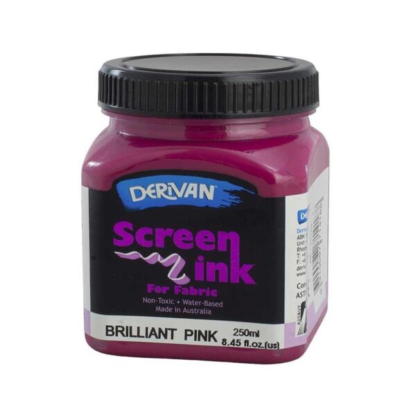 Derivan Screen Ink 250ml Brilliant Pink