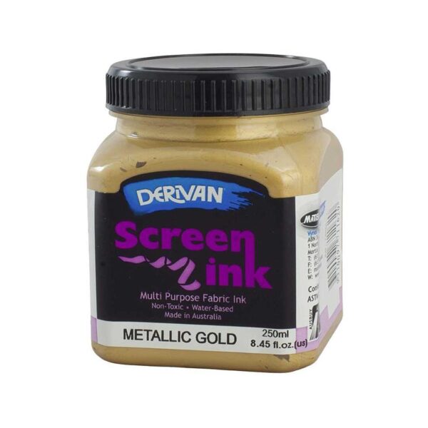 Derivan Screen Ink 250ml Metallic Gold