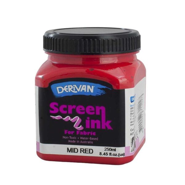 Derivan Screen Ink 250ml Mid Red