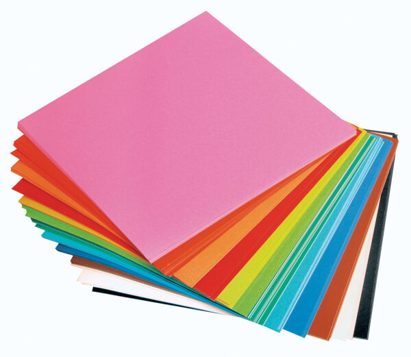 Adhesive Paper Squares Assorted Colours 15 x 15cm 100 Sheets