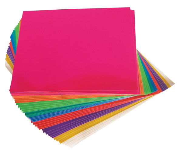 Adhesive Paper Squares Assorted Metallic Colours 15 x 15cm 100 Sheets