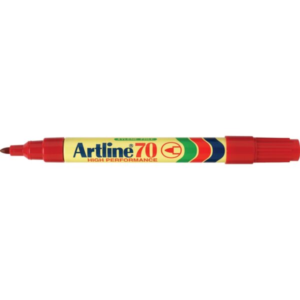 Artline 70 Permanent Marker Red Box of 12 - Image 2