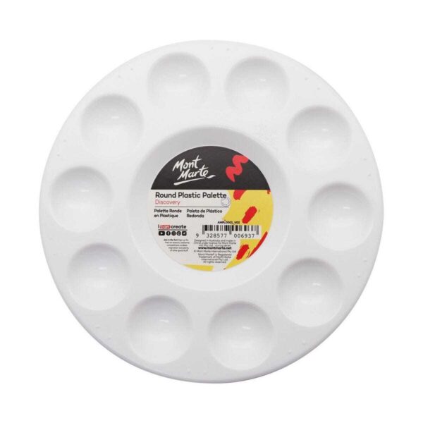 Mont Marte Round 10-Well Plastic Palette 17cm