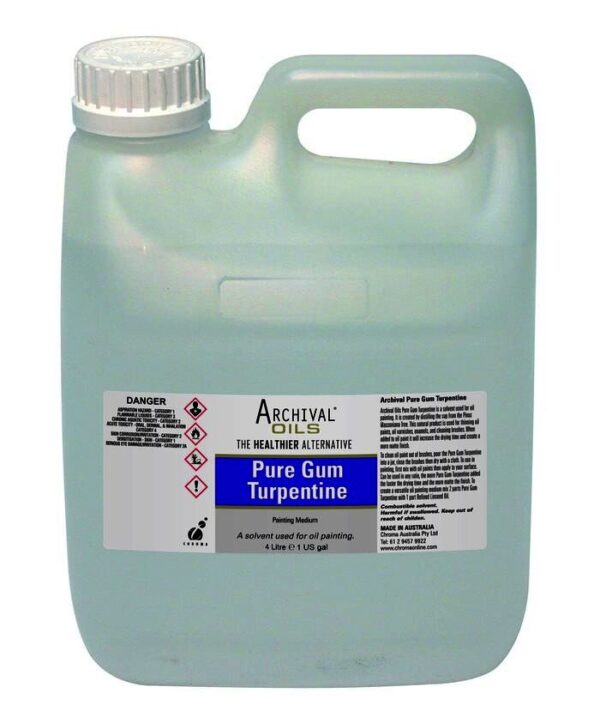 Archival Oils Pure Gum Turpentine 4L