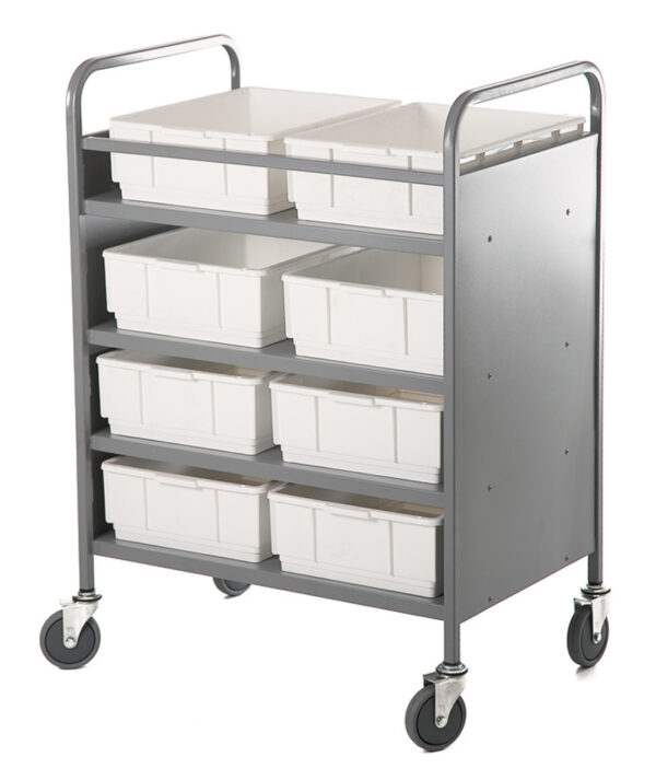 Mobile Art Trolley with 6 Small Multi Stacker Crates