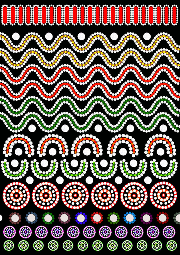 Pattern Paper Indigenous Australian A4, 40 Sheets 8 Designs - Image 2