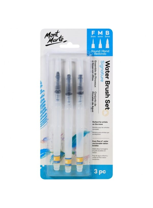 Mont Marte Signature Taklon Waterbrush Set of 3
