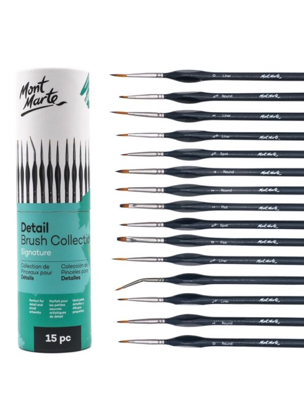 Mont Marte Signature Detail Brush Collection 15 piece set