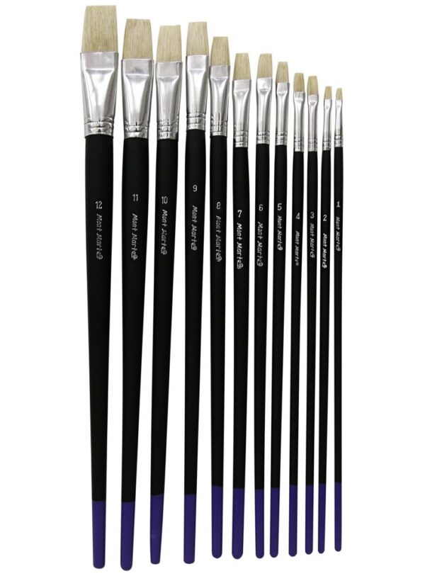 Mont Marte Studio Artist Brushes Flat 1-12 Set of 12 - Image 2