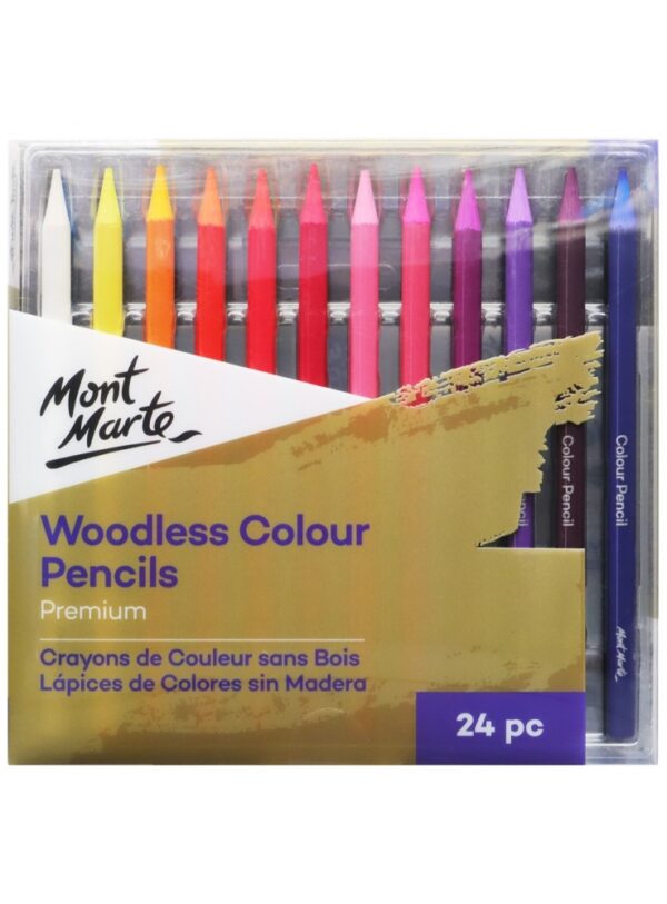 Mont Marte Premium Woodless Colour Pencils Set of 24