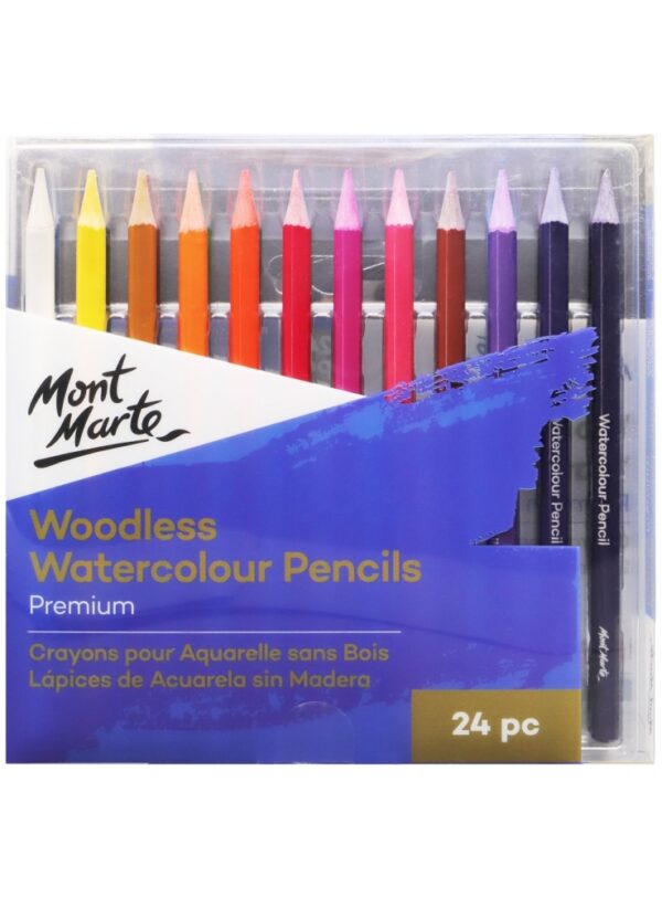 Mont Marte Premium Woodless Watercolour Pencils Set of 24