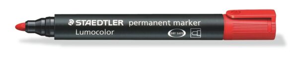 Staedtler Lumocolor 350 Permanent Marker Red Box of 10