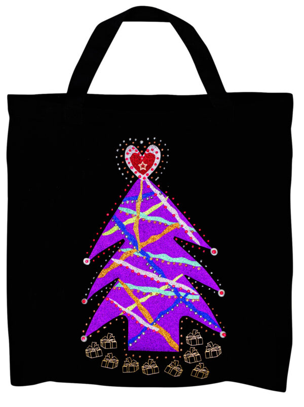 Black Calico Bag with Handles 35x45cm Pack of 10 - Image 3