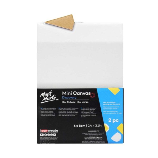 Carton of 18 Mont Marte Mini Canvas 6x8cm Pack of 2 - Image 3