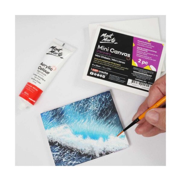 Carton of 18 Mont Marte Mini Canvas 8x10cm Pack of 2 - Image 4