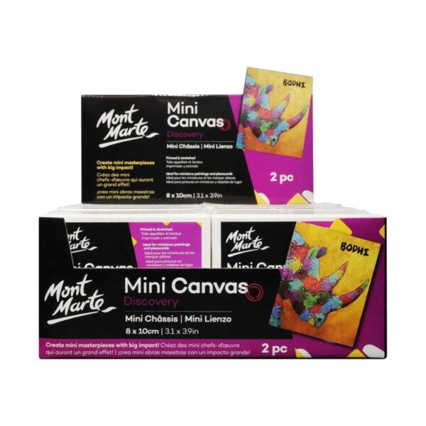 Carton of 18 Mont Marte Mini Canvas 8x10cm Pack of 2