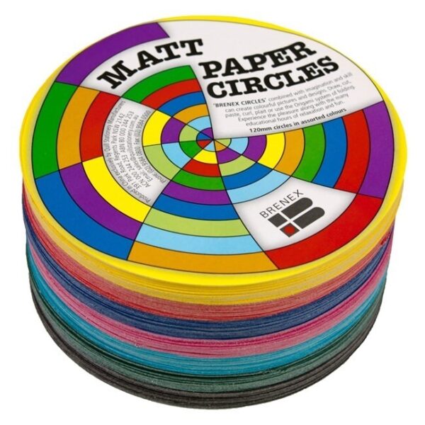 Matte Paper Circles 120mm 500 Assorted Sheets per pack