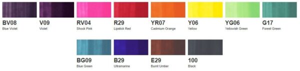 Copic Marker Felt Pen Ciao Set of 12 Basic assorted colours - Image 2