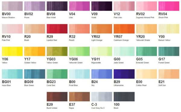 Copic Marker Felt Pen Ciao Set of 36 Interior Colours - Image 2