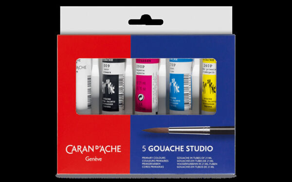 Caran D'Ache Gouache Studio Set of 5 x 21ml Tubes - Image 2