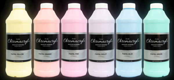 Chromacryl Student Acrylic Paint Pastel Set of 6 x 1L