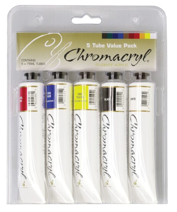 Chromacryl Student Acrylic Set of 5 x 75ml