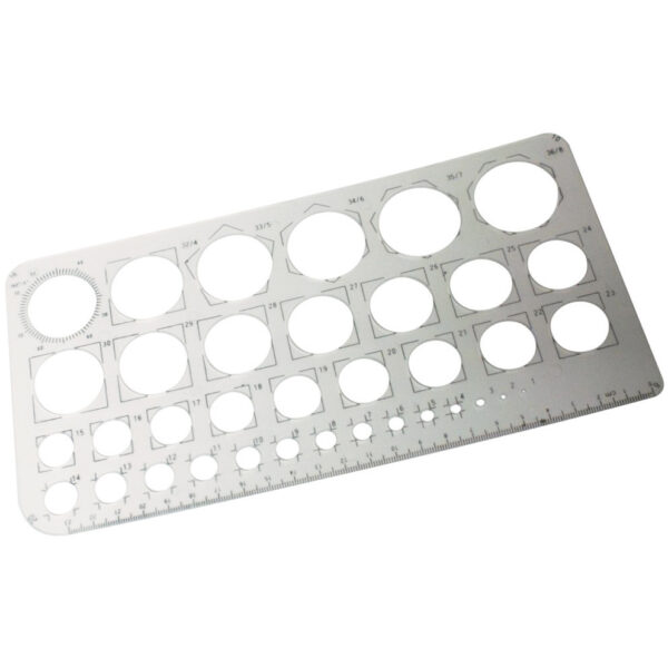 Hard Plastic Circle Stencil Template 1mm to 36mm 23cm cm Ruler