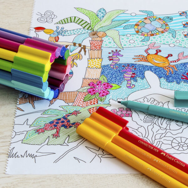 Faber Castell Connector Pens Set 100 (10 x 10 Assorted Colours) - Image 2