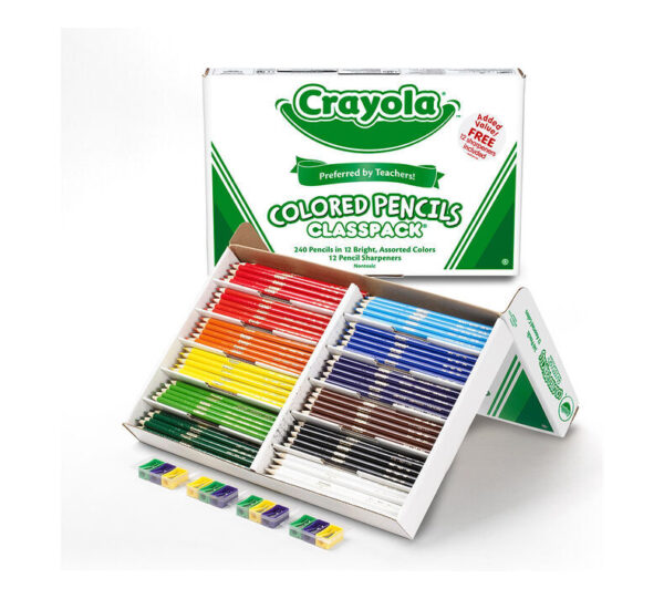 Crayola Coloured Pencils 240 Classpack in 12 Colours with 12 Sharpeners - Image 2