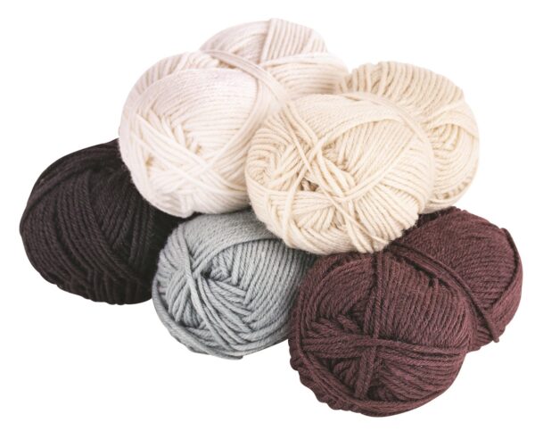 Acrylic Wool Yarn Assorted Classic Neutral Colours Set of 5 - Image 3