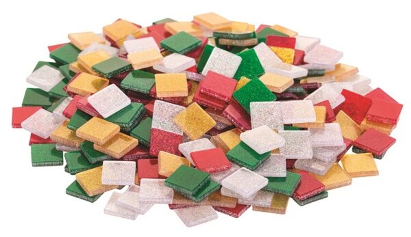Resin Art Deco Mosaic Tiles Metallic Christmas Pack of 150g