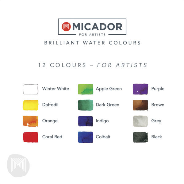 Micador Watercolour Stackable Disc Set 12 Brilliant Colours - Image 3