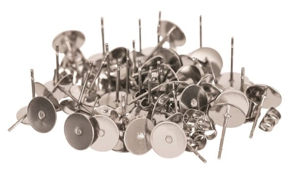 Earring Posts & Studs Pack of 100 8mm Studs and backs