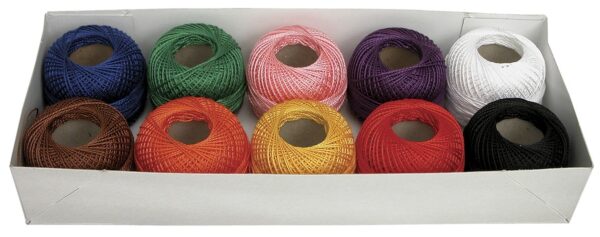 Embroidery Cotton #8  Pk 10 Assorted Colours - 160m each
