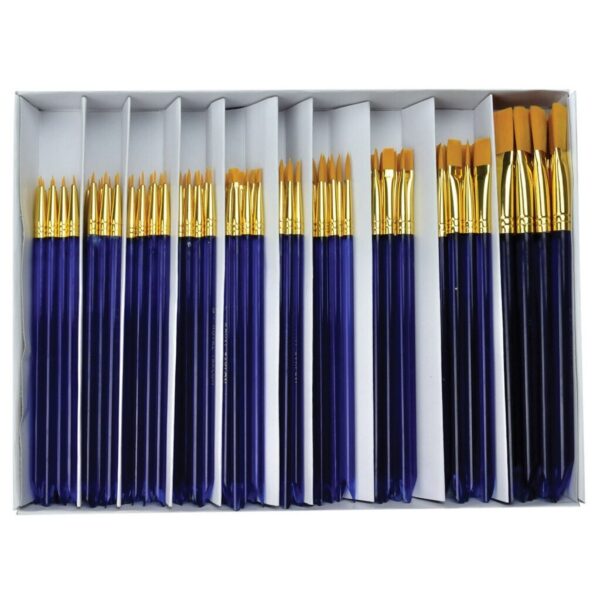 Economy Taklon Brush Box Pk 120 Assorted Flat and Round - Image 2