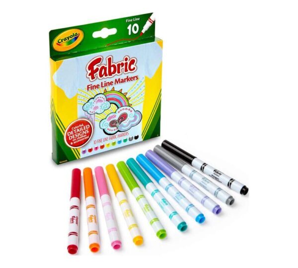 Crayola Fineliner Fabric Markers 10 Pack