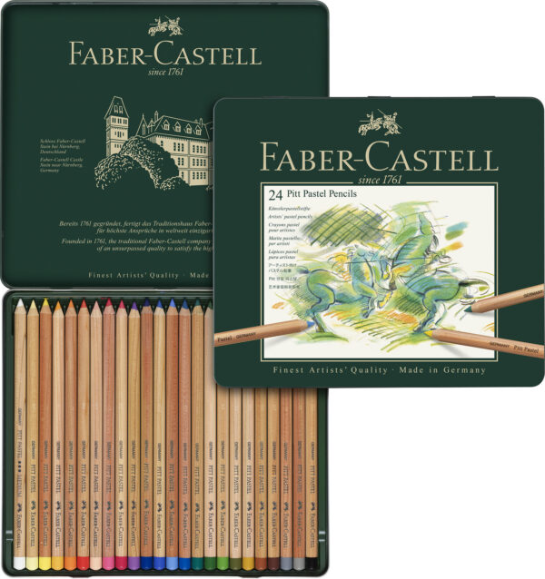 Faber-Castell Pitt Pastel Pencils Tin of 24 assorted colours