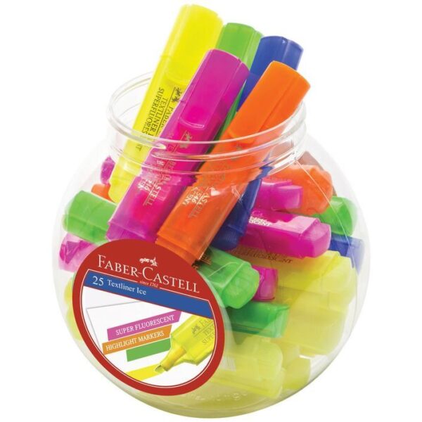 Faber-Castell Textliner Ice Highlighters Assorted Tub of 25 - Image 2