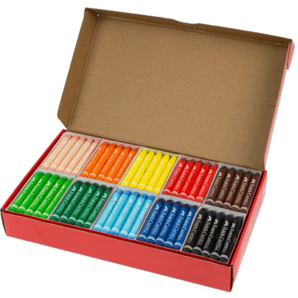 Faber-Castell Jumbo Wax Crayons Pk 200