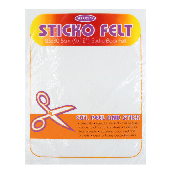 Self Adhesive Felt A4 White Pack of 10
