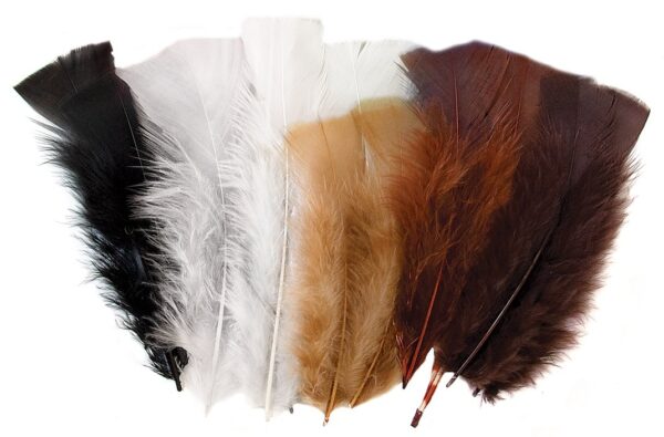 Turkey Feathers Natural/Animal Colours 60g Bag