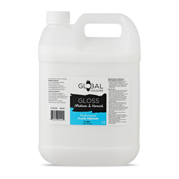 Global Colours Gloss Medium & Varnish 4 Litre