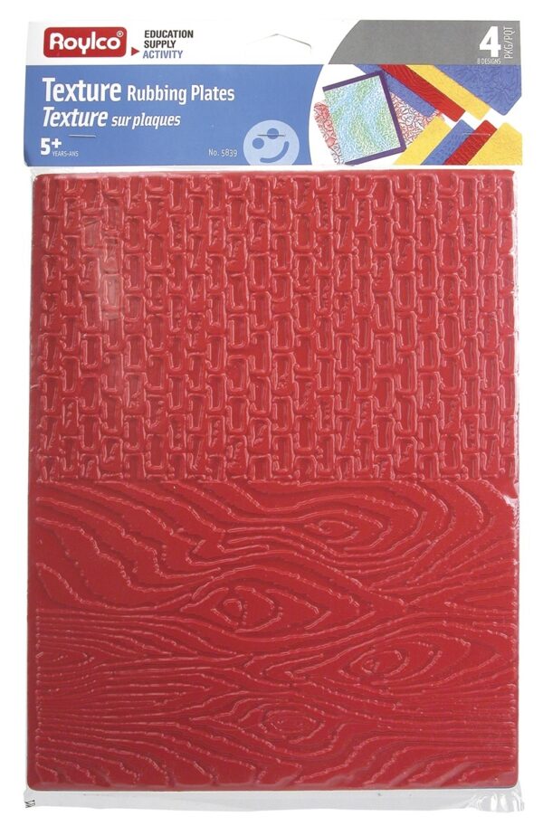 Textures Rubbing Plates Pack of 8 Designs