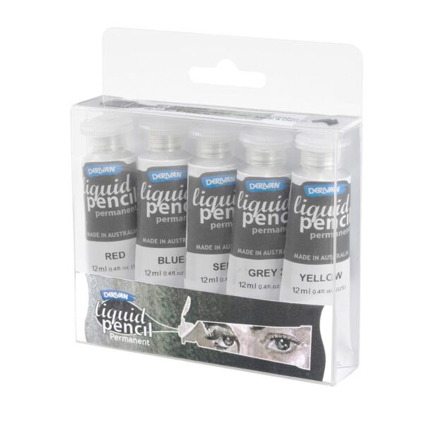 Derivan Liquid Pencil Permanent Formula 5 x 12ml