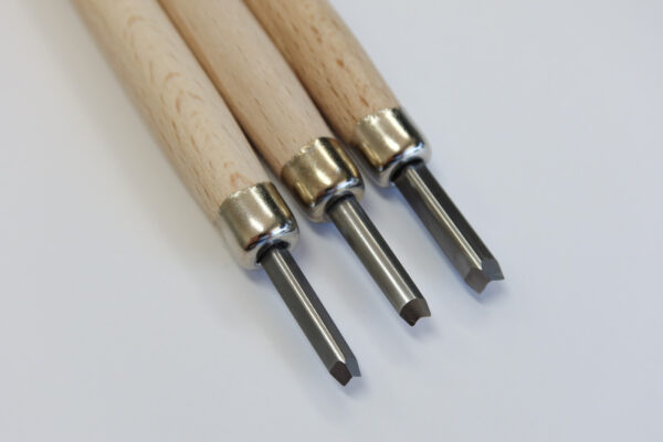 Japanese Steel Lino & Wood Carving Tools Set of 3 - Image 3