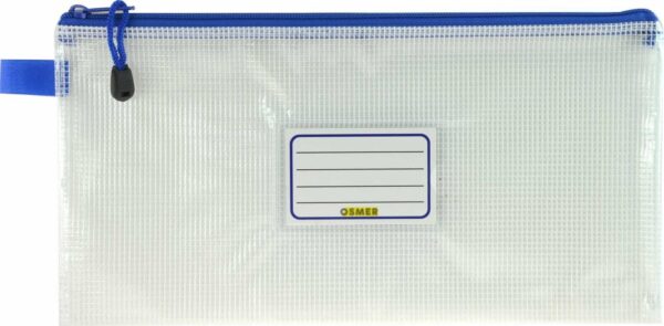 Osmer Single Zip Clear Mesh Pencil Case 170 x 340mm
