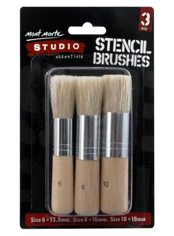Mont Marte Studio Stencil Brushes Pkt 3 - Image 2